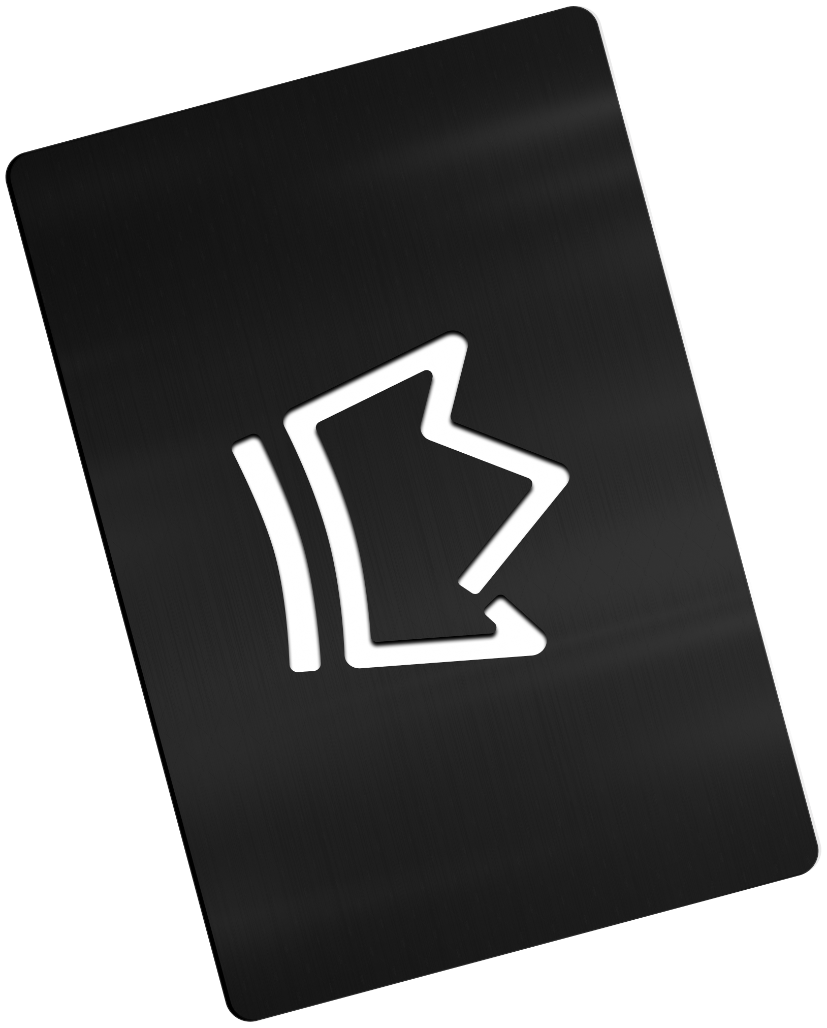 Black with light reflection credit card with a logo of a white color crown in the center